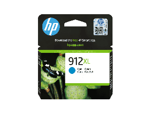 HP 912XL High Yield Cyan Original Ink Cartridge (3YL81AE#BGX) - Center facing