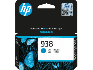 HP 938 Cyan Original Ink Cartridge (4S6X5PE) - Center facing