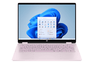 HP OmniBook 5 Flip 14-fp0003nx - 14-inch (35.56 cm) - Powder pink, chrome logo (C20Q5EA#A2N) - Center facing