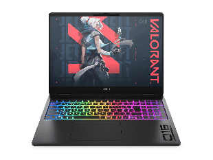 OMEN MAX Gaming Laptop 16-ah0019nx - 16-inch (40.64 cm) - Shadow black aluminum in cover and base, light bar, RGB in keyboard frame, black chrome logo (C22JXEA#A2N) - Center facing