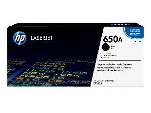 HP 650A Black Original LaserJet Toner Cartridge (CE270A) - Center facing