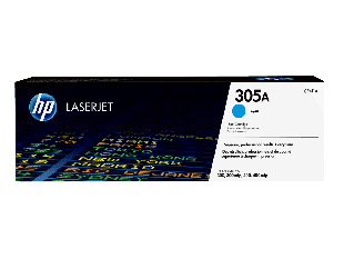 HP 305A Cyan Original LaserJet Toner Cartridge (CE411A) - Center facing