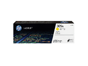 HP 305A Yellow Original LaserJet Toner Cartridge (CE412A) - Center facing