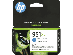 HP 951XL High Yield Cyan Original Ink Cartridge (CN046AE) - Center facing