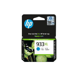 HP 933XL High Yield Cyan Original Ink Cartridge (CN054AE#BGX) - Center facing