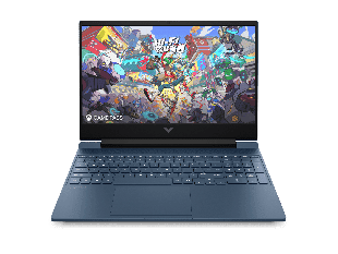 Victus Gaming Laptop 15-fa2011nx - 15.6" - Performance blue, chrome logo (D2JQ0EA#A2N) - Center facing