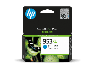 HP 953XL High Yield Cyan Original Ink Cartridge (F6U16AE#BGX) - Center facing