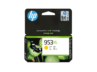 HP 953XL High Yield Yellow Original Ink Cartridge (F6U18AE#BGX) - Center facing