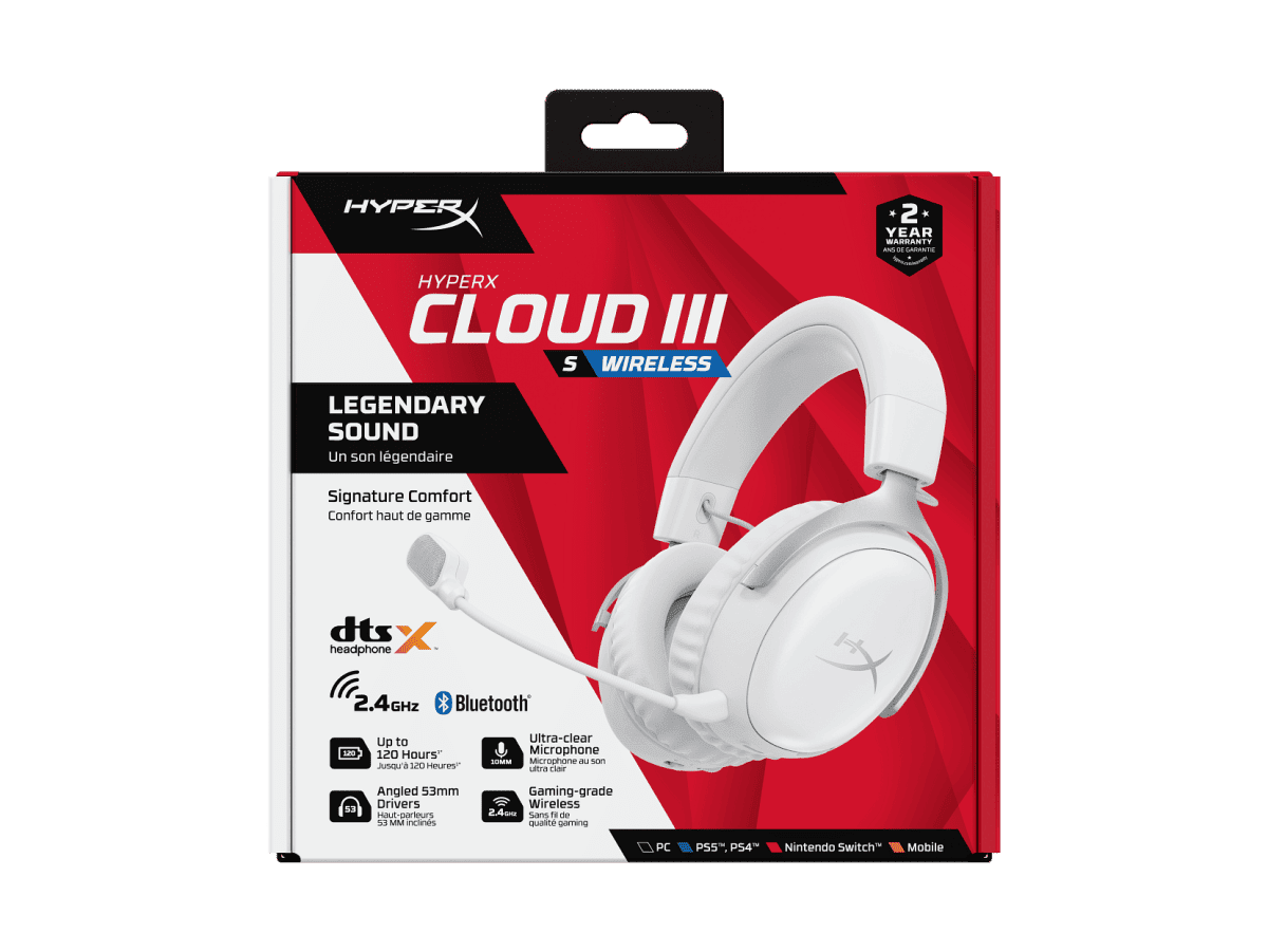 HyperX Cloud III S - Wireless Gaming Headset (White) (AX6G1AA