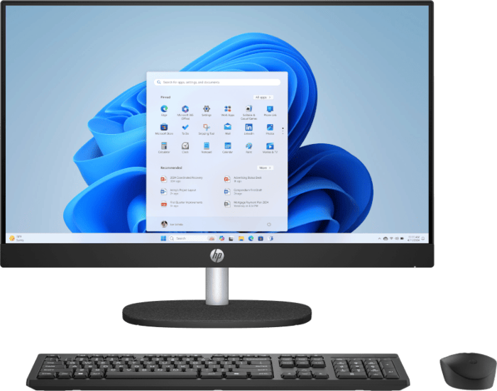 HP All-in-One Desktop AI 24-cr2000nx PC - 23.8-inch (60.45 cm) - Jet black (D80YFEA#A2N)