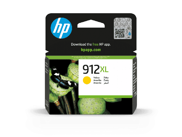 HP 912XL High Yield Yellow Original Ink Cartridge (3YL83AE) - Center facing