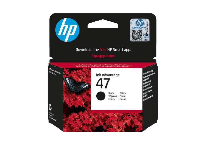 HP 47 Black Original Cartridge (6ZD21AE) - Center facing