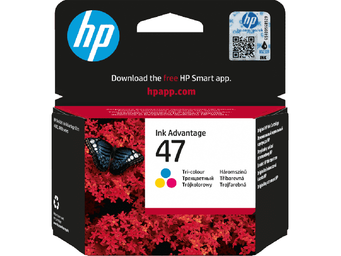 HP 47 Tri-color Original Cartridge (6ZD61AE) - Center facing