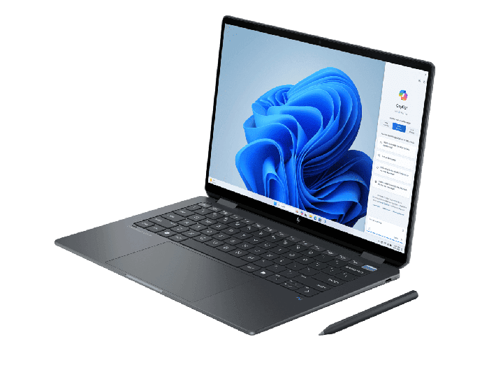 HP OmniBook Ultra Flip Laptop 14-fh0005nx - 14-inch (35.56 cm) - Eclipse gray (B54SPEA#A2N) - Left facing