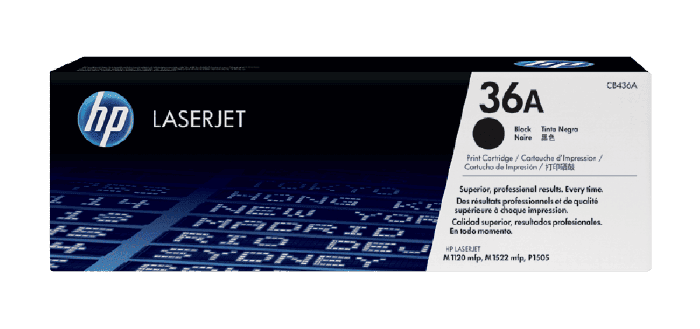 HP 36A Black Original LaserJet Toner Cartridge (CB436A)