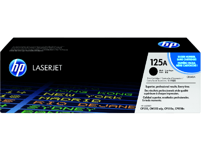 HP 125A Black Original LaserJet Toner Cartridge (CB540A)