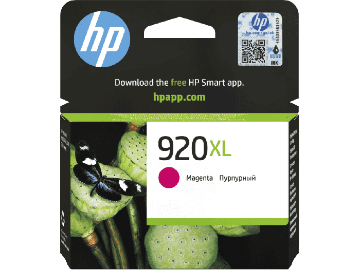HP 920XL High Yield Magenta Original Ink Cartridge (CD973AE#BGX) - Center facing