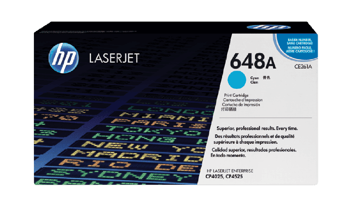 HP 648A Cyan Original LaserJet Toner Cartridge (CE261A)