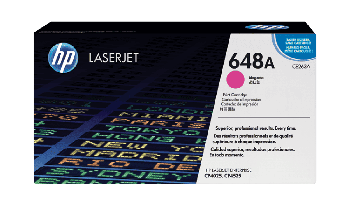 HP 648A Magenta Original LaserJet Toner Cartridge (CE263A)