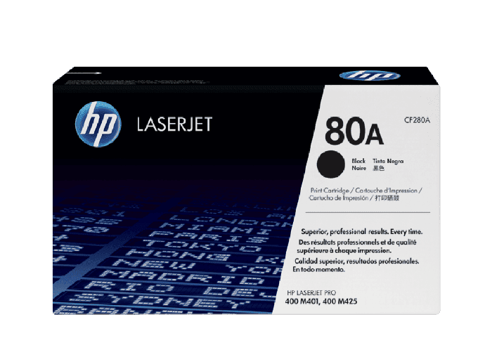 HP 80A Black Original LaserJet Toner Cartridge (CF280A)