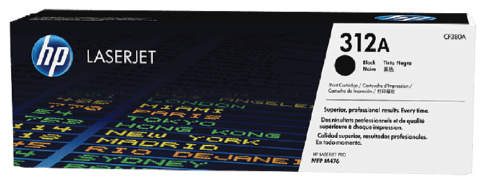 HP 312A Black Original LaserJet Toner Cartridge (CF380A)