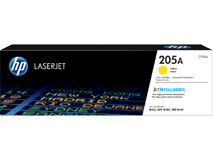 HP 205A Yellow Original LaserJet Toner Cartridge (CF532A) - Center facing