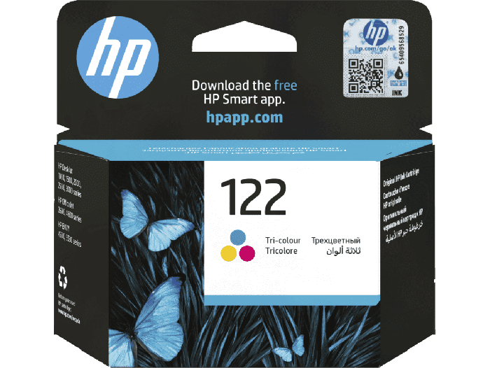 HP 122 Tri-color Original Ink Cartridge (CH562HK) - Center facing