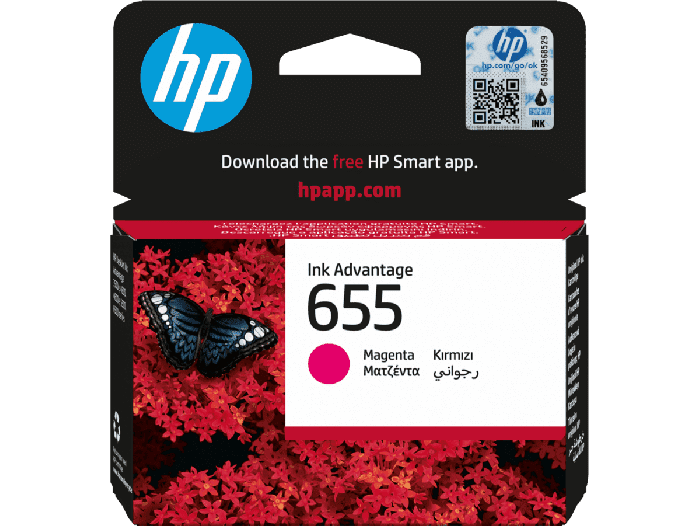 HP 655 Magenta Original Ink Advantage Cartridge (CZ111AE#BHL) - Center facing