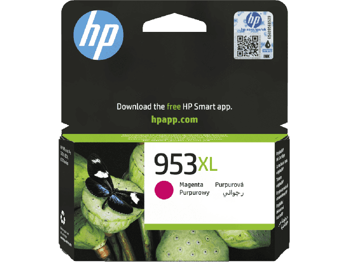 HP 953XL High Yield Magenta Original Ink Cartridge (F6U17AE#BGX) - Center facing