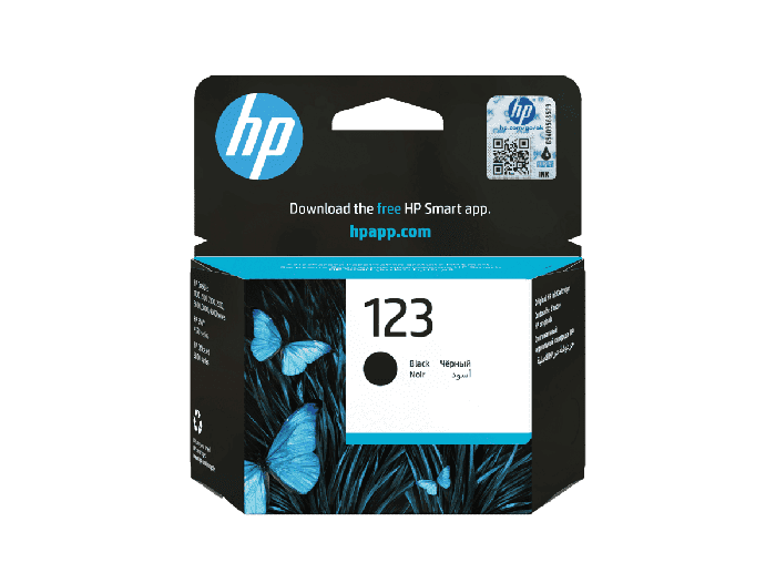 HP 123 Black Original Ink Cartridge (F6V17AE) - Center facing