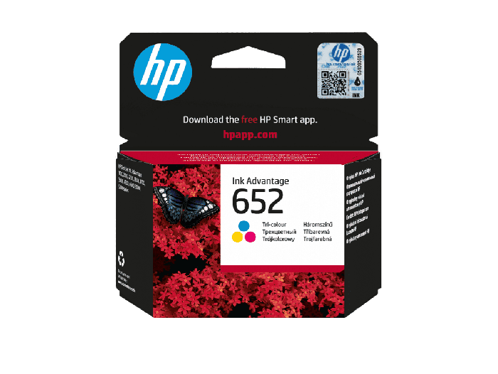 HP 652 Tri-color Original Ink Advantage Cartridge (F6V24AE#BHL) - Center facing