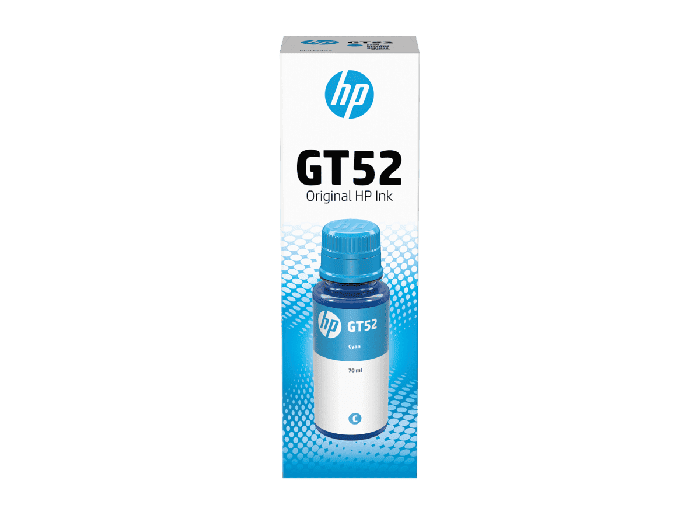 HP GT52 Cyan Original Ink Bottle (M0H54AE) - Center facing