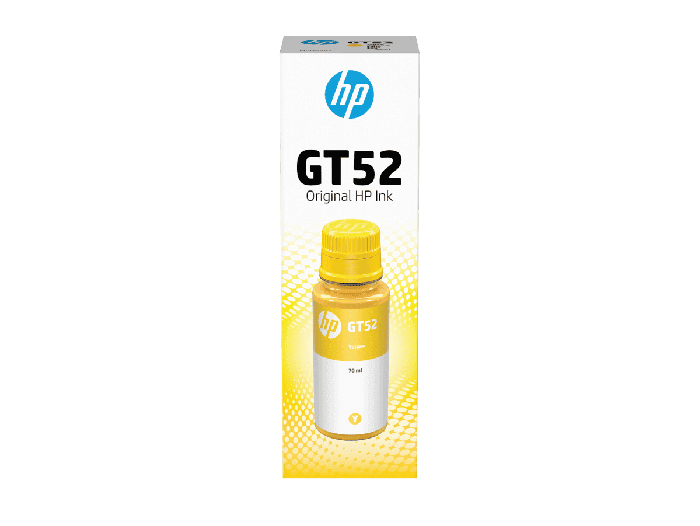 HP GT52 Yellow Original Ink Bottle (M0H56AE) - Center facing