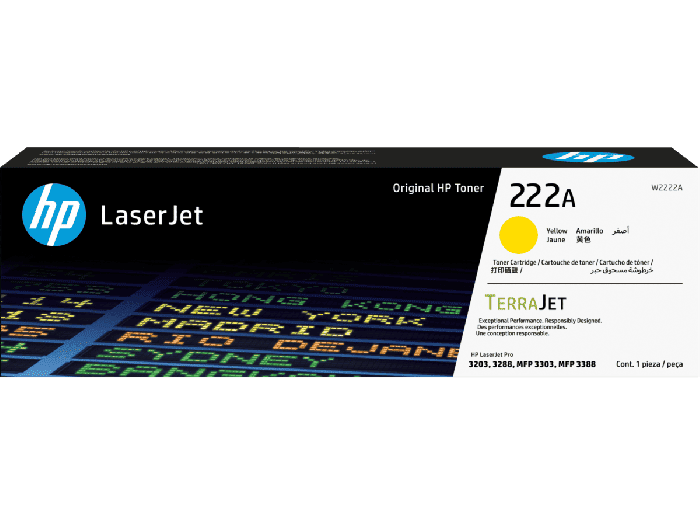 HP 222A Ylw LaserJet Toner Cartridge (W2222A)