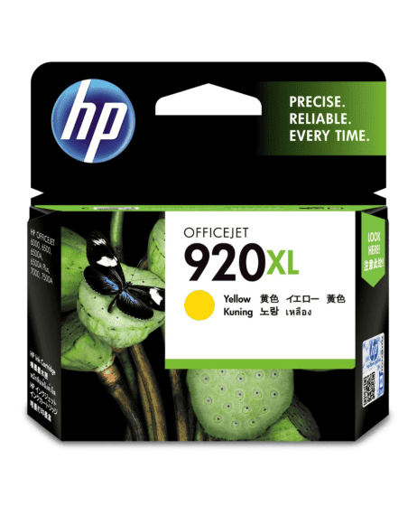 HP 920XL High Yield Yellow Original Ink Cartridge (CD974AE#BGX)