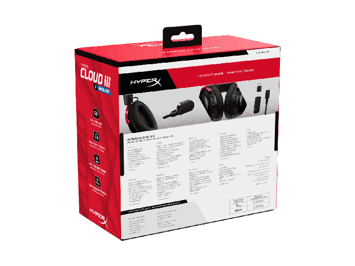 【未開封】HyperX Cloud III Wireless HyperX Cloud III S Wireless Black-Red Gaming Headset